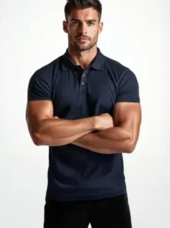 Koszulka męska polo granatowa JS/8T80/25Z^Ozonee Fashion