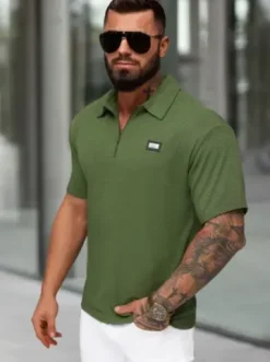 Koszulka męska polo khaki O/YN2/593^Ozonee Hot