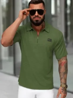 Koszulka męska polo khaki O/YN2/593^Ozonee Hot