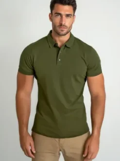 Koszulka męska polo zielona JS/8T80/29Z^Ozonee Sale