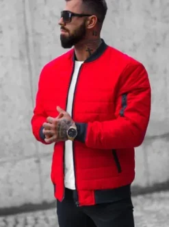 Kurtka bomberka męska czerwona JS/MY02Z^Ozonee Discount