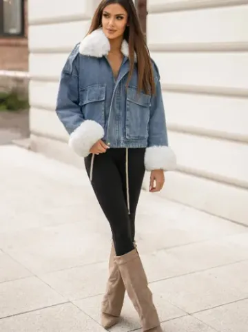Kurtka damska jeansowa niebieska JS/11Z8219^Ozonee Sale