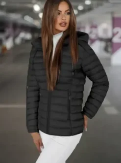 Kurtka damska pikowana czarna JS/16M9101/392^Ozonee Discount
