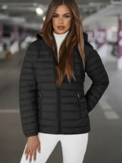 Kurtka damska pikowana czarna JS/16M9101/392^Ozonee Discount