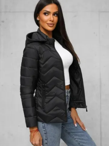 Kurtka damska pikowana czarna JS/16M9232/392^Ozonee Discount