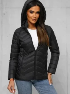 Kurtka damska pikowana czarna JS/16M9238/392^Ozonee Online