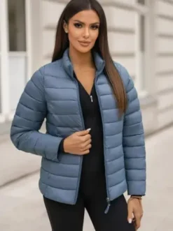Kurtka damska pikowana stalowa JS/11Z8170^Ozonee Fashion