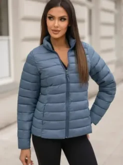 Kurtka damska pikowana stalowa JS/11Z8170^Ozonee Fashion