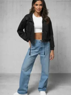 Kurtka damska przejściowa czarna O/G118^Ozonee Fashion