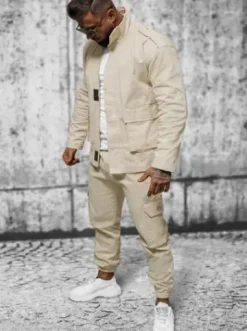 Kurtka męska beżowa O/G3035^Ozonee Fashion