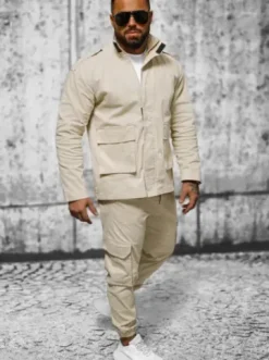 Kurtka męska beżowa O/G3035^Ozonee Fashion