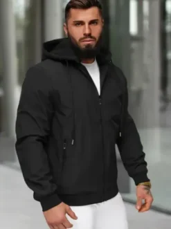 Kurtka męska bomberka czarna JS/62M9502/392^Ozonee Fashion