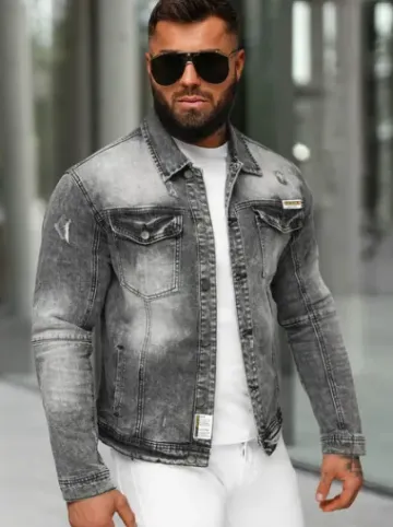 Kurtka męska jeansowa czarna NB/MJ529N^Ozonee Sale