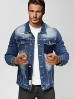 Kurtka męska jeansowa niebieska NB/MJ536BZ^Ozonee Clearance