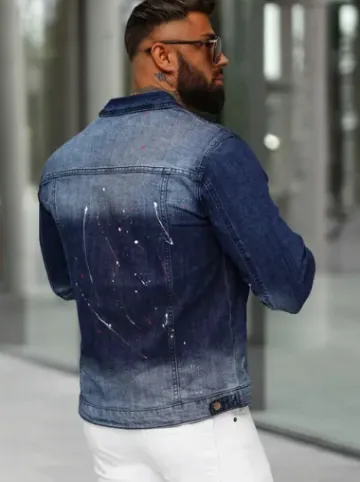 Kurtka męska jeansowa niebieska NB/MJ542BS^Ozonee Sale