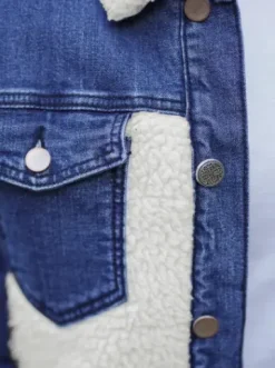 Kurtka męska jeansowa sherpa niebieska NB/MJ533BZ^Ozonee Outlet