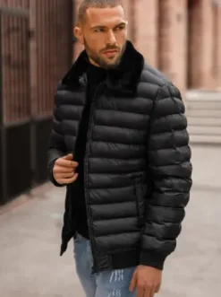 Kurtka męska pikowana czarna JS/31M5012Z^Ozonee Fashion