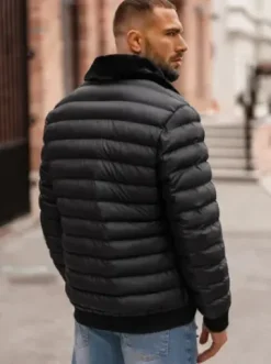Kurtka męska pikowana czarna JS/31M5012Z^Ozonee Fashion