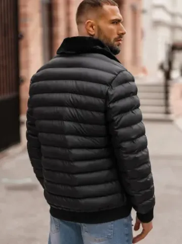 Kurtka męska pikowana czarna JS/31M5012Z^Ozonee Fashion