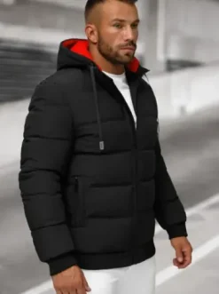 Kurtka męska pikowana czarna JS/31M5003Z^Ozonee Hot