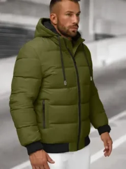 Kurtka męska pikowana khaki JS/31M5003Z^Ozonee Discount