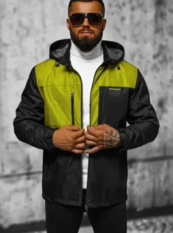 Kurtka męska przejściowa czarna JS/22M311/392^Ozonee Fashion