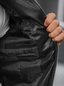 Kurtka skórzana męska czarna JB/JP1178Z^Ozonee Clearance