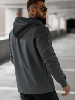 Kurtka softshell męska z kapturem grafitowa JS/27B6529/5Z^Ozonee Sale