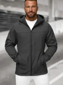 Kurtka softshell męska z kapturem grafitowa JS/27B6523/5^Ozonee Online