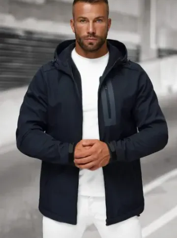 Kurtka softshell męska z kapturem granatowa JS/27B6513/25^Ozonee Online