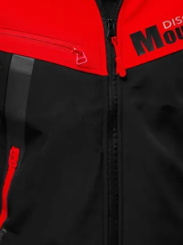 Kurtka softshell męska z kapturem czarno-czerwona JS/HH021/1CZ^Ozonee Clearance