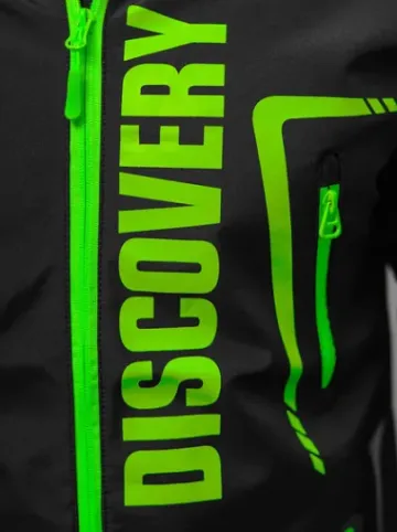 Kurtka softshell męska z kapturem czarno-zielona JS/HH025/1Z^Ozonee New