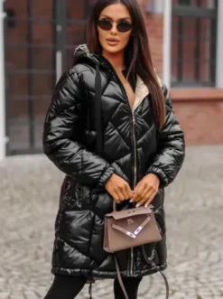 Kurtka zimowa damska długa czarna JS/5M3189/392Z^Ozonee Sale