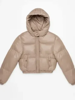 Kurtka zimowa damska pikowana ciemno-beżowa JS/5M3260/84^Ozonee Clearance