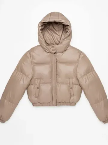 Kurtka zimowa damska pikowana ciemno-beżowa JS/5M3260/84^Ozonee Clearance
