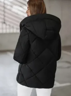 Kurtka zimowa damska pikowana czarna JS/5M3175/392Z^Ozonee Hot