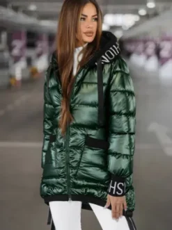Kurtka zimowa damska pikowana zielona JS/5M3188/238Z^Ozonee Outlet