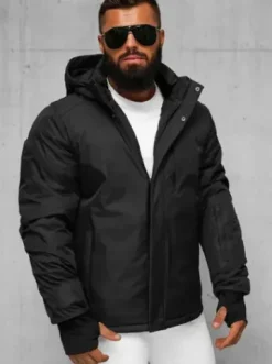 Kurtka zimowa męska czarna JS/91M9906/392Z^Ozonee Sale