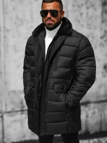 Kurtka zimowa męska czarna JS/22M63/392^Ozonee Outlet