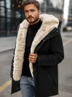 Kurtka zimowa męska czarna JS/22M316/392Z^Ozonee Best