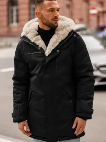 Kurtka zimowa męska czarna JS/22M316/392Z^Ozonee Hot