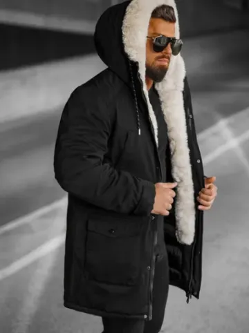 Kurtka zimowa męska czarna JS/5M120/392Z^Ozonee Clearance