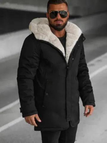 Kurtka zimowa męska czarna JS/22M319/392Z^Ozonee Clearance