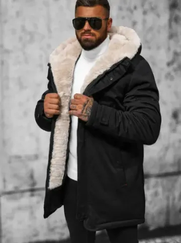 Kurtka zimowa męska czarna JS/22M319/392^Ozonee Fashion