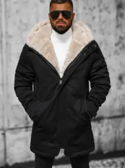 Kurtka zimowa męska czarna JS/22M319/392^Ozonee Fashion