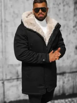 Kurtka zimowa męska czarna JS/22M319/392^Ozonee Fashion