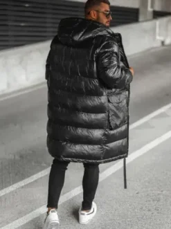 Kurtka zimowa męska długa czarna O/M3205Z^Ozonee Clearance