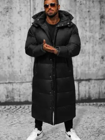 Kurtka zimowa męska długa czarna O/M3202^Ozonee Fashion