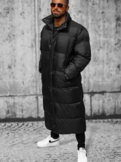 Kurtka zimowa męska długa czarna O/M3202^Ozonee Fashion