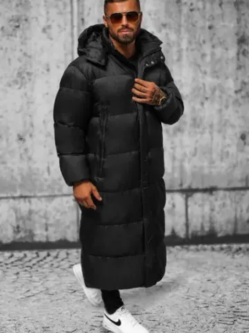 Kurtka zimowa męska długa czarna O/M3202^Ozonee Fashion